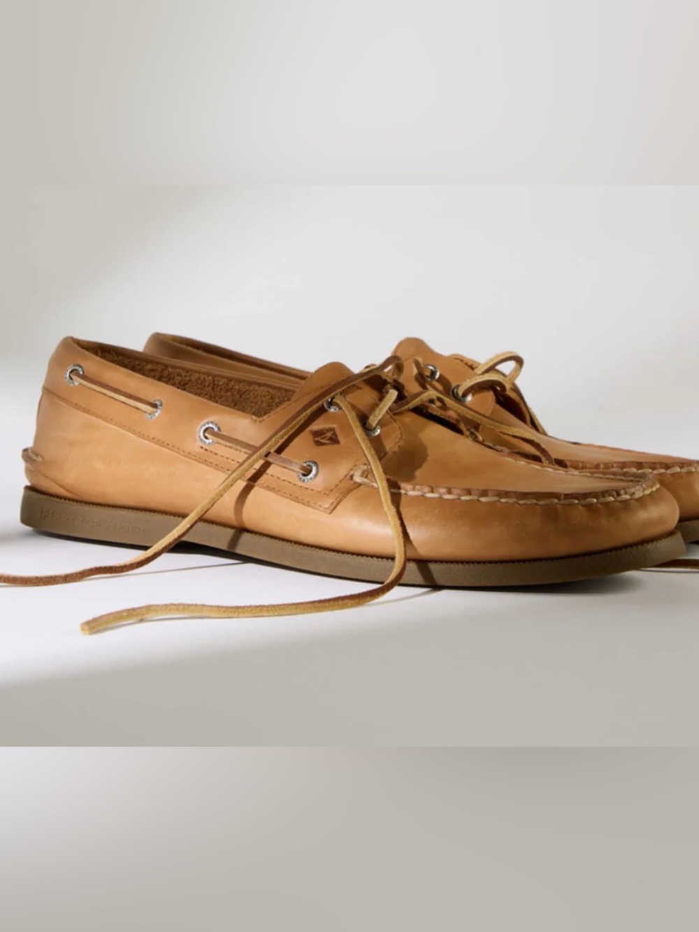 New Sperry Top-Sider 2-Eye Boat Shoes Royal Brown Leather men’s 7 / Womens 8.5 - Picture 2 of 8